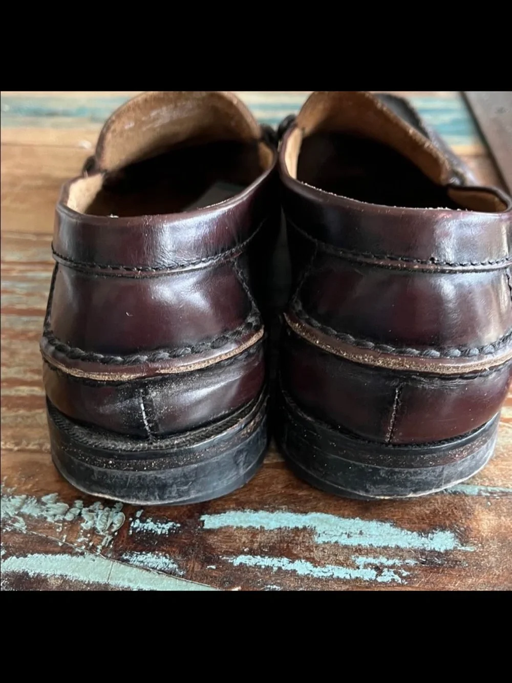 Vintage Florsheim Penny Loafer Burgundy Slip On Mens 10